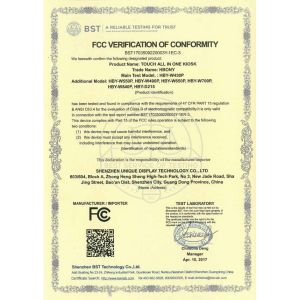 Shenzhen Unique Display Technology Co.,Ltd Certifications