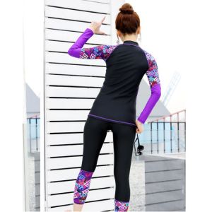 2019 UV Protection Swimming suit for women long sleeve and legs swimwear shorts