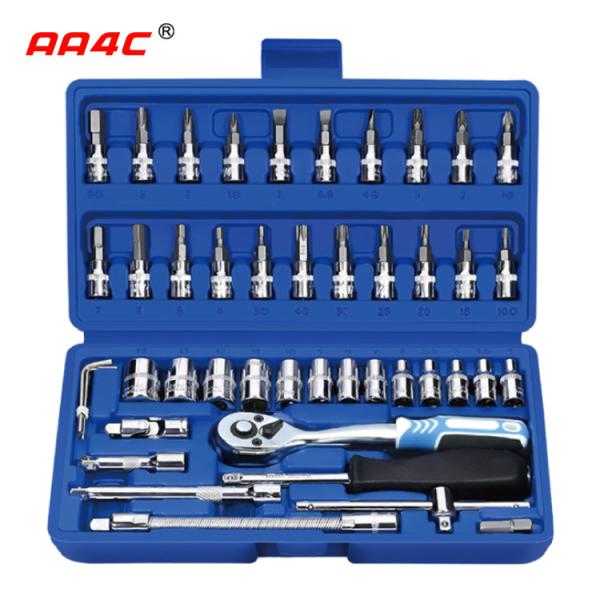 AA4C 46pcs auto repair tool kit shelf hardware hand tools workbench tools A1