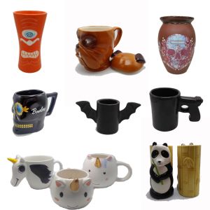 Novelty Style Custom Ceramic Coffee Mugs Sustainable Eco Friendly ODM