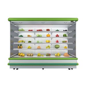 Vertical Frozen Refrigerated Display Case Upright Open Chiller With Night