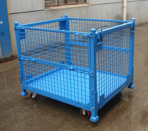 Buy Steel Metal Structure Warehouse Folding Storage Pallet Cage at wholesale prices