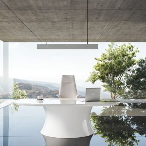 Durable White Snow Mountain Desk Customizable with Powder Coated Frame Support