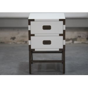 Quality Elegantly Wooden Hotel Bedside Tales With 2 Drawers , Metal Frame for sale