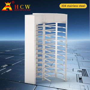 HCW Sus304 Full Height Pedestrian Revolving Gate Turnstile Face Recognition