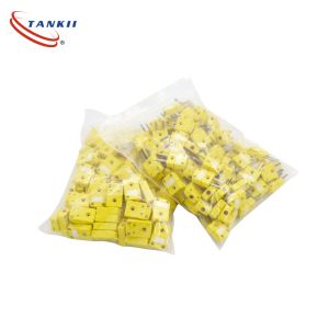 Yellow Colour K Type Thermocouple Connector Two Flat Pin Connector Used For