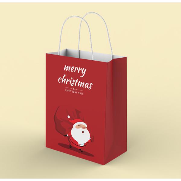 0.8-2mm Kraft Paper Shopping Bags With Handles 250/Bundle Customized Size