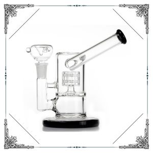 6 Inches Matrix Perc Bubbler Hookah Smoking Water Pipe Heady Black