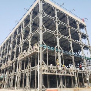 Light Weight Prefabricated Steel Office Building Painted Surface Treatment