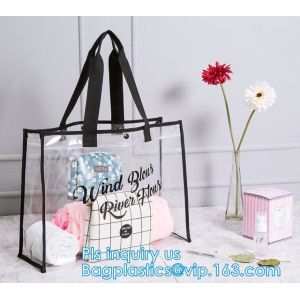 Reusable die cut handles promotional plastic bag, Promotional Items Transparent