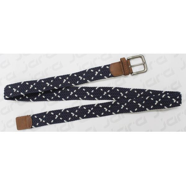 Navy & White Stretch Belts For Jeans , Mens Elastic Stretch Belts