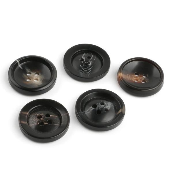 2022 Colorful factory wholesale 4-holes flatback imitated horn resin button