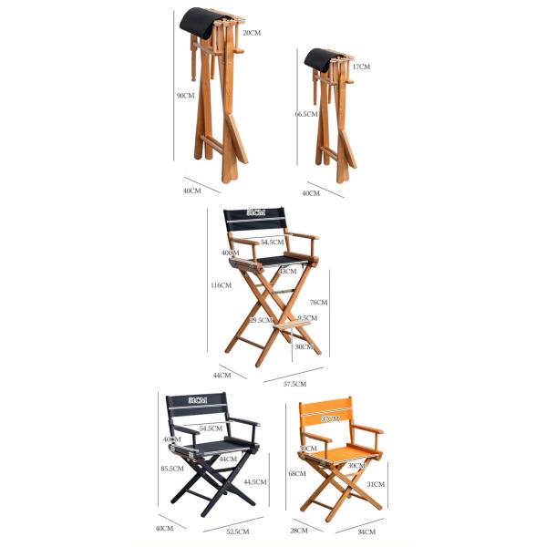 Logo None or Custom Logo Tall Wooden Folding Director Chair for Outdoor Indoor Camping
