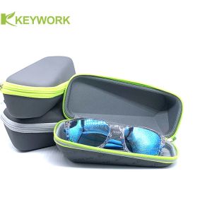Irregular cuboid Sports Sunglasses Case Waterproof PU Leather Metal Zipper