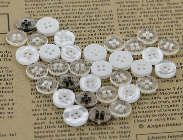 Wholesale polyester chalk Resin Rod buttons for Shirt Coat