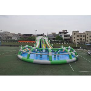 Multicolor Inflatable Water Theme Park Playground Heat Resistance High Safety