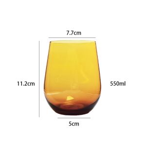 550ml Gradient Yellow Gray Personalised Glass Coffee Mugs Egg Shaped