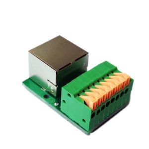 Ethernet RJ45 Female Connector 8P8C to Spring Crimping Terminal Blocks Adapter