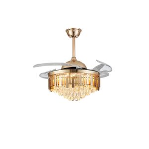 Quality 52In Bladeless Led Ceiling Fan Light With Retractable Blades for sale