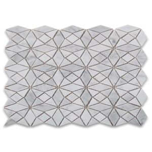 Kaleidoscope Mosaic Bathroom Tiles , Honed Stone Mosaic Floor Tile