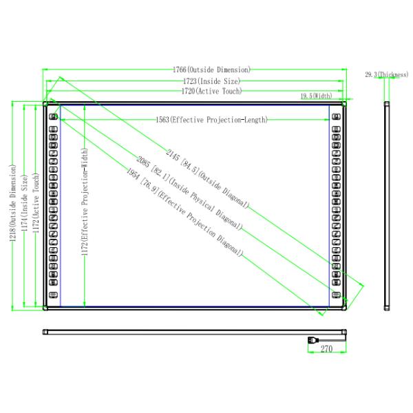 84 inch Interactive Whiteboard Ceramic Nano surface 78~120 inch with CE certified