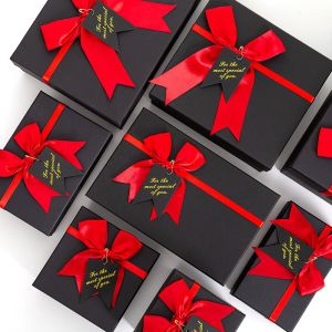 Black Gift Box With Lid For Gift Packaging Valentine'S Day Birthday Gift Box