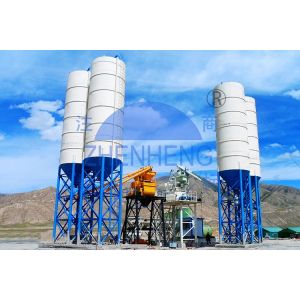 Fixed HZS50 Stationary Concrete Batching Plant PLC Control System High