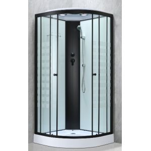 Quality Customizable Shower Pods Cabins With Printing Glass And Black Frame for sale