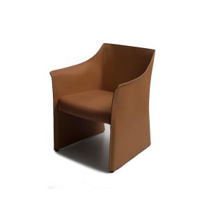 Office O CAP Fiberglass Arm Chair With Pigmented Leather Body