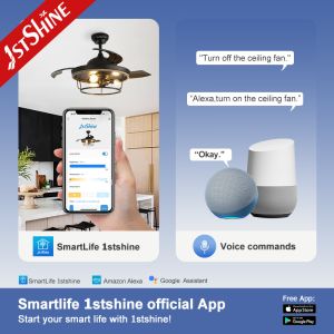 Farmhouse Industrial Flush Mount Black Ceiling Fan For Living Room Bedroom