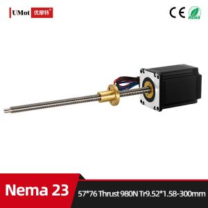 1300/1900mN.m Nema 23 Micro Screw Shaft Linear Stepper Motor With Lead Screw For