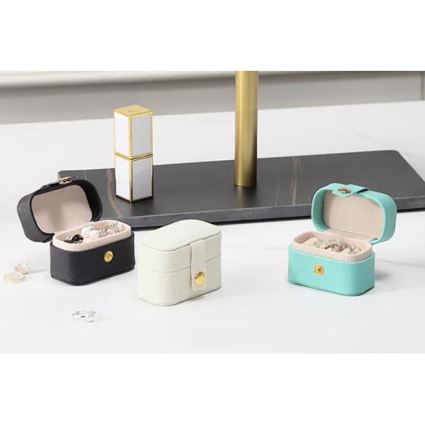ODM Mini Travel Jewelry Box Organizer Emboss PU Leather Portable SGS