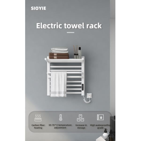 Electric Heated Space Aluminum Bathroom Towel Warmer and Drying Rack for Modern Design
