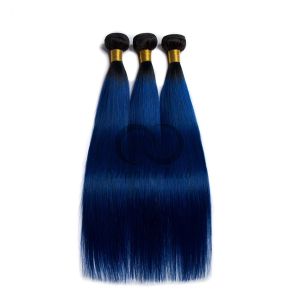 #T1B/Blue Straight Remy Human Hair Bundles Sew In Weave Bundles Brazilian Bundle Deals