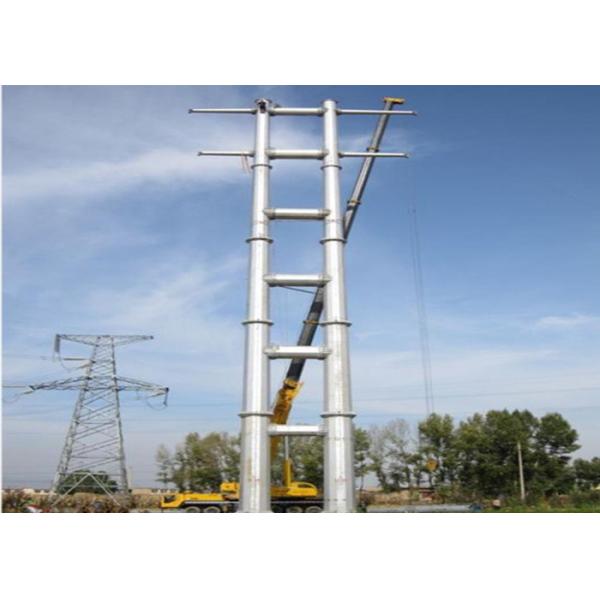 750KV Steel Tubular Tower Hot Dip Galvanized / Painted Surface For Power Transmission Line