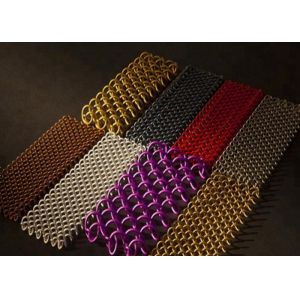 1.2 x 10mm Aluminum Colored Decoraive Metal Coil Drapery For Wire Mesh Shower