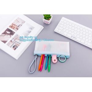 clear vinyl TPU pencil case bag with zipper for boys girls, Creative contracted