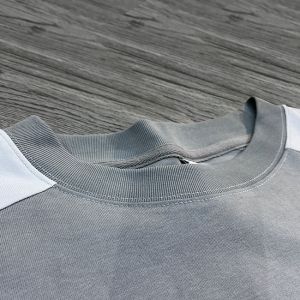 Custom Color Blocking Embossing Logo Football Jersey Cotton Boxy T Shirt Soccer