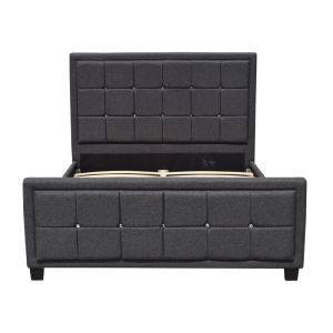 China Platform Upholstered Bed Frame Fabric Button With Footboard on sale
