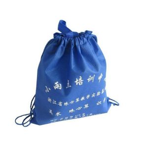 Black / Blu / Grey Promotional Gift Bags Polyester Drawstring Backpack