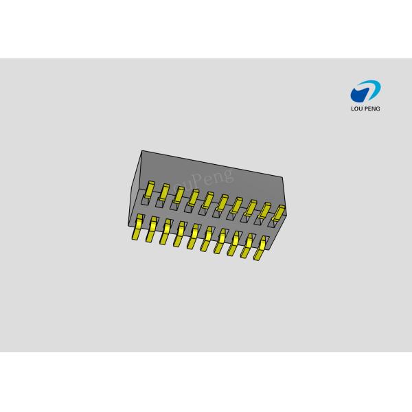 Female header, PCB Mount Receptacle, Vertical, Board-to-Board, 20 Position, 0.8mm Pitch, Shrouded, Gold Flash, SMD