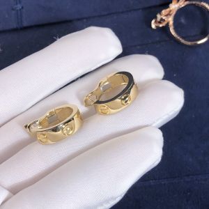18k Gold Car Tier LOVE Earrings Full Set Gift Box With Certificate Width: 5.7 Mm