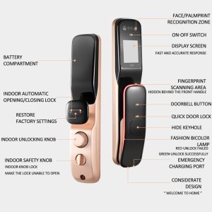 Automatic Fingerprint Wifi Bluetooth App Face Recognition Door Locks