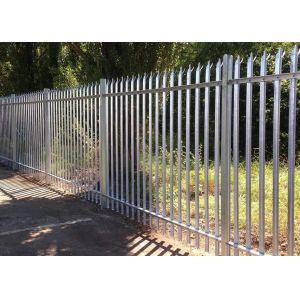 Notched 6ft Steel Palisade Fencing Galvanized With W Section