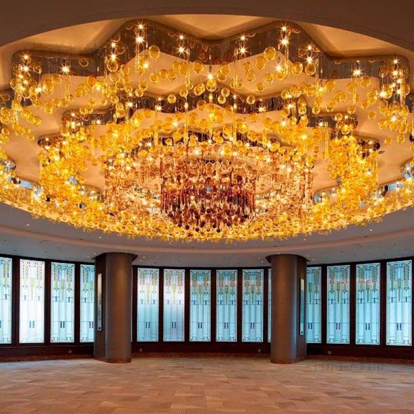 Home Luster Round Gold Lamp Kitchen Stair Hotel Large Living Room Ceiling Led Luxury Crystal Modern Pendant Lights Chandeliers