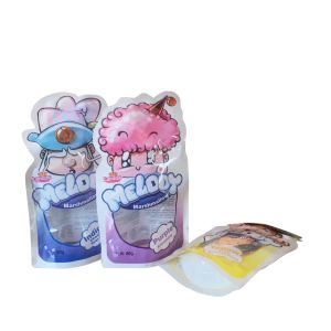 Quality custom shape snack food doypack marshmallow packaging with window for sale
