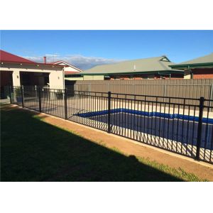 Black 2.4mm Length Tubular Security Fencing Powder Coated With Post