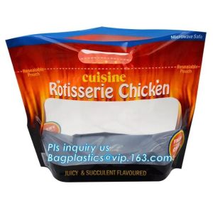 Anti Fog Function Plastic Zipper Roasted Chicken Packaging Bag, slide zipper hot