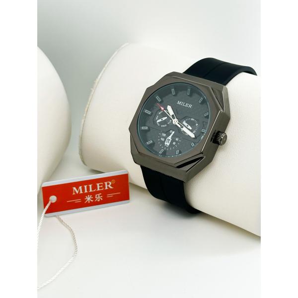 Ml 1006 Women/Men Three Eye Six Needle Waterproof Silicone Strap Quartz Watch