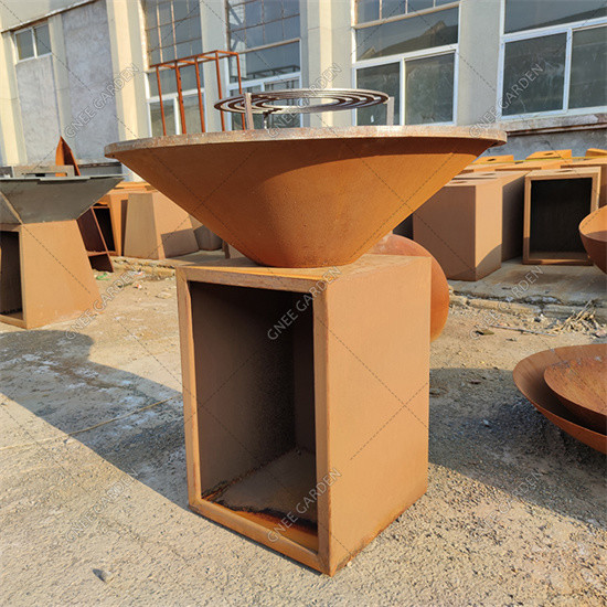 Prerusted Corten Steel Round Fire Pit Camping 120cm Corten Steel Fire Pit